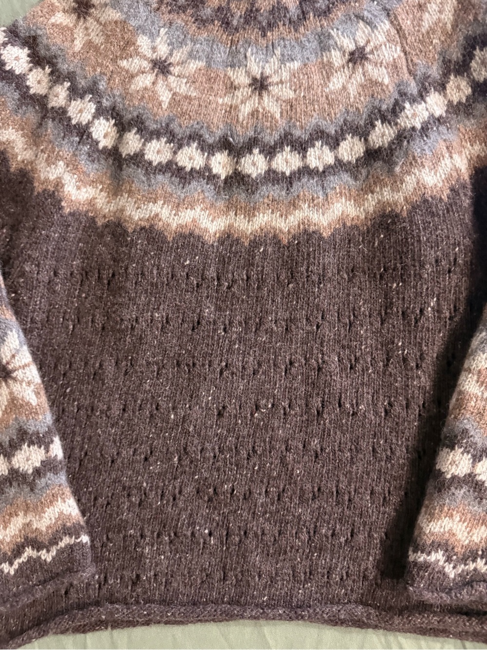 Women's Rafaella Vintage 90's Pattern Wool Pullover Sweater L - Picture 5 of 9